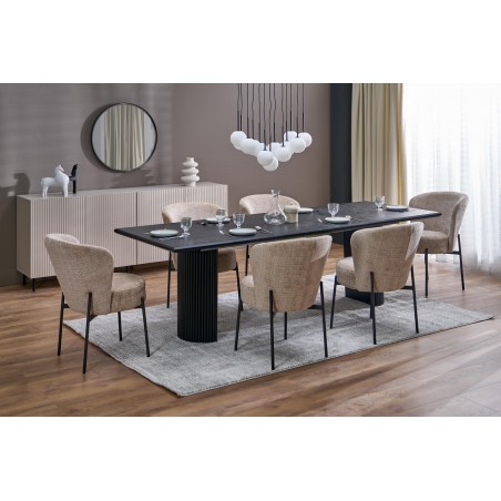 BOLERO stół rozkładany 160-250x90x78 cm dąb naturalny/czarny (3p1szt)