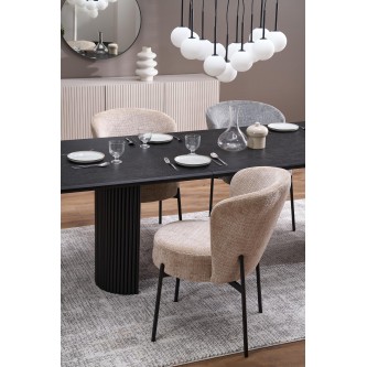 BOLERO stół rozkładany 160-250x90x78 cm dąb naturalny/czarny (3p1szt)