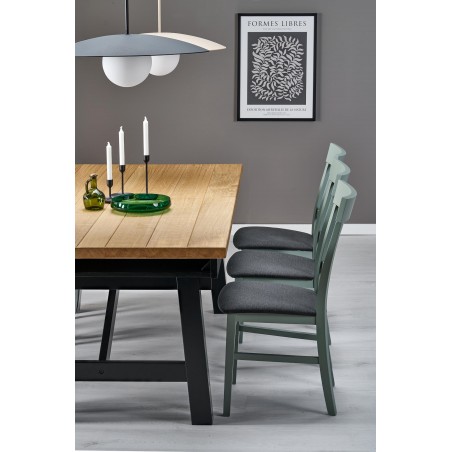 FIESTA stół rozkładany 200-280x100x77 cm dąb naturalny/czarny (3p1szt)