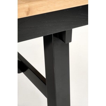 FIESTA stół rozkładany 200-280x100x77 cm dąb naturalny/czarny (3p1szt)