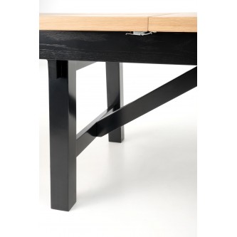 FIESTA stół rozkładany 200-280x100x77 cm dąb naturalny/czarny (3p1szt)