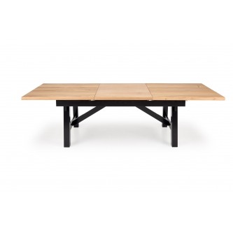 FIESTA stół rozkładany 200-280x100x77 cm dąb naturalny/czarny (3p1szt)