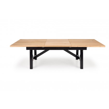 FIESTA stół rozkładany 200-280x100x77 cm dąb naturalny/czarny (3p1szt)