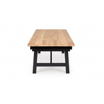 FIESTA stół rozkładany 200-280x100x77 cm dąb naturalny/czarny (3p1szt)