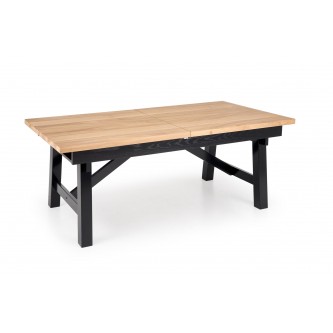 FIESTA stół rozkładany 200-280x100x77 cm dąb naturalny/czarny (3p1szt)