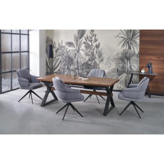 BARON stół rozkładany, orzechowy / czarny (2p1szt)