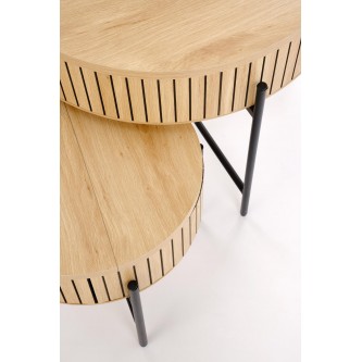 DANTE zestaw 2 ław, naturalny / czarny (1p1zestaw)