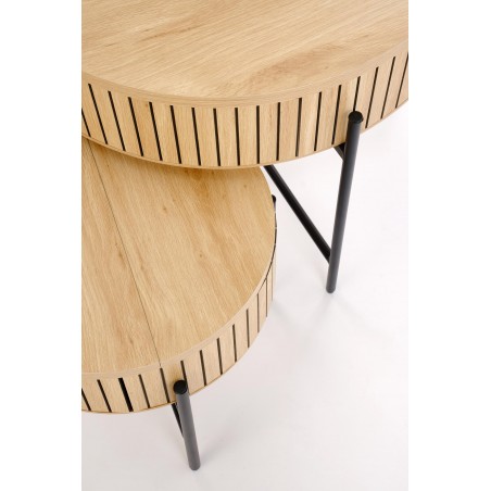 DANTE zestaw 2 ław, naturalny / czarny (1p1zestaw)