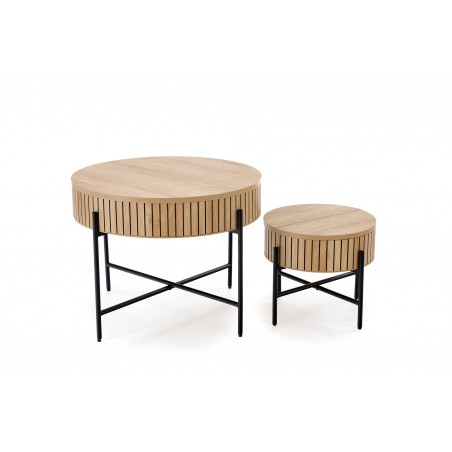 DANTE zestaw 2 ław, naturalny / czarny (1p1zestaw)