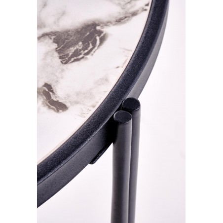 FATIMA zestaw 2 ław, biały marmur / czarny (1p1szt)