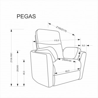 PEGAS fotel wypoczynkowy popielaty (1p1szt)