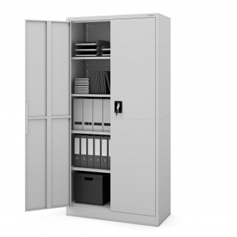 Biurowa szafa metalowa JAN, 900 x 1850 x 400 mm, Smart: szara