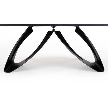 HILARIO stół rozkładany, blat - orzechowy, nogi - czarny (3p1szt)