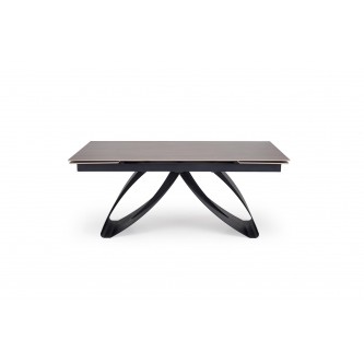 HILARIO stół rozkładany, blat - orzechowy, nogi - czarny (3p1szt)