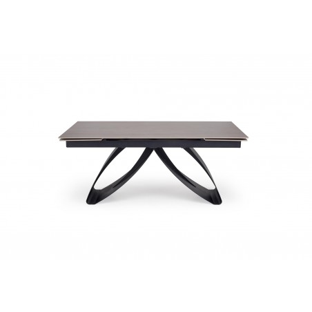 HILARIO stół rozkładany, blat - orzechowy, nogi - czarny (3p1szt)