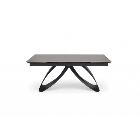 HILARIO stół rozkładany, blat - orzechowy, nogi - czarny (3p1szt)