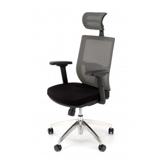 ADMIRAL fotel gabinetowy popielato / czarny