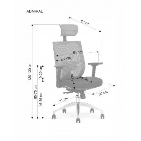 ADMIRAL fotel gabinetowy popielato / czarny
