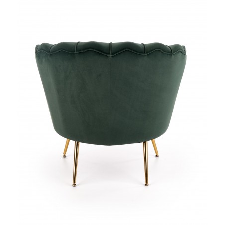 AMORINITO fotel wypoczynkowy ciemny zielony / złoty