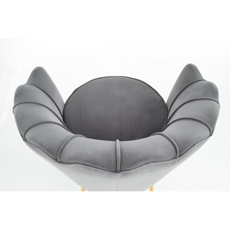 AMORINITO fotel wypoczynkowy popielaty / złoty