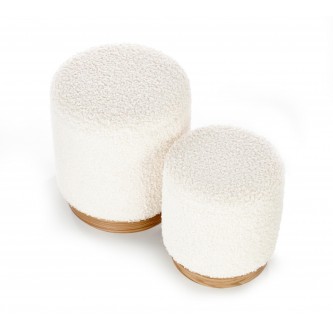 CANCUN zestaw 2 puf, kremowy / naturalny (1p1kpl)