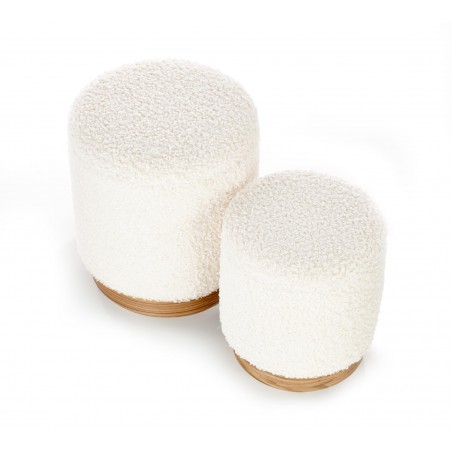 CANCUN zestaw 2 puf, kremowy / naturalny (1p1kpl)