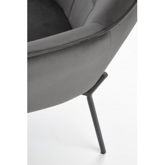 CASTEL fotel wypoczynkowy czarny / jasny popiel