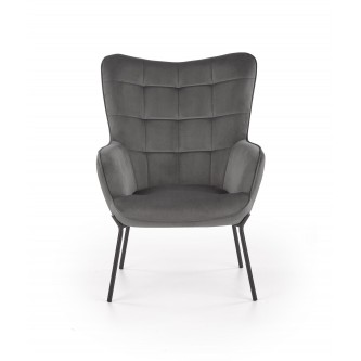 CASTEL fotel wypoczynkowy czarny / jasny popiel