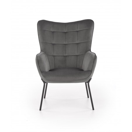 CASTEL fotel wypoczynkowy czarny / jasny popiel