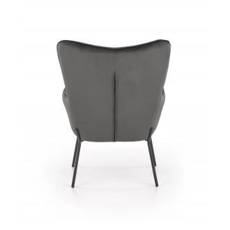 CASTEL fotel wypoczynkowy czarny / jasny popiel