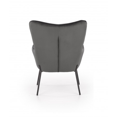 CASTEL fotel wypoczynkowy czarny / jasny popiel