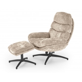 DARIO fotel wypoczynkowy z podnóżkiem oraz z funkcją kołyski, beżowy (1p1szt)