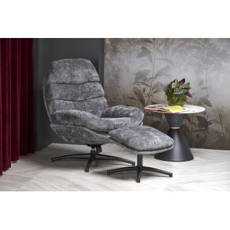 DARIO fotel wypoczynkowy z podnóżkiem oraz z funkcją kołyski, popielaty (1p1szt)