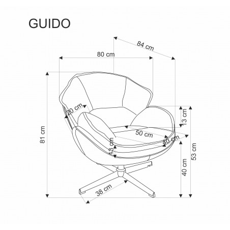GUIDO fotel wypoczynkowy beżowy (1p1szt)