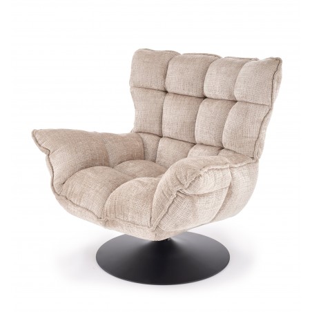 HAGEN fotel wypoczynkowy z funkcją obracania i kołyski, beżowy (1p1szt)