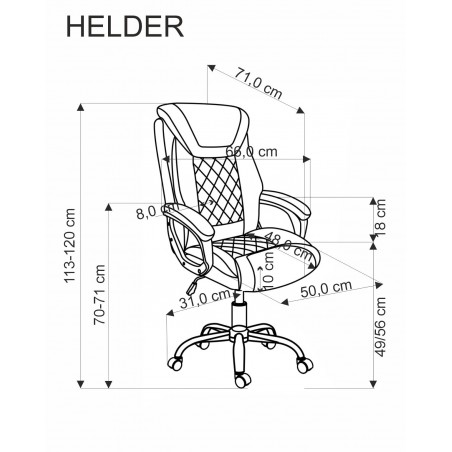 HELDER fotel gabinetowy czarny (1p1szt)