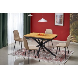 HOLTER stół rozkładany, blat - dąb złoty, nogi - czarne (1p1szt)