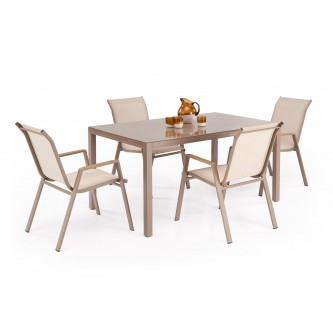 HOVER stół ogrodowy, beżowy / cappuccino (1p1szt)
