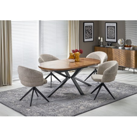 JASON stół rozkładany, orzechowy / czarny (2p1szt)