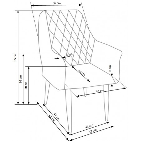 K287 krzesło popiel (1p2szt)