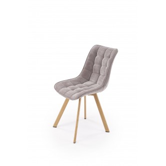 K332_WD krzesło nogi - naturalny, siedzisko - popielaty (1p2szt)