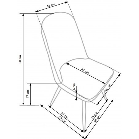 K214 krzesło ciemny kremowy / dąb miodowy (2p4szt)