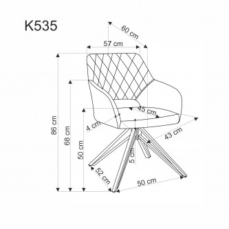 K535 krzesło popielaty (1p2szt)