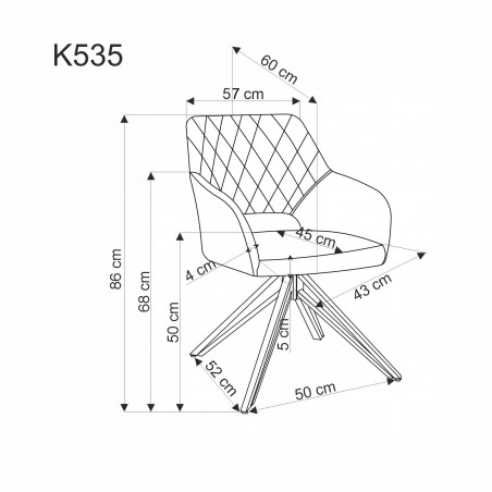 K535 krzesło popielaty (1p2szt)