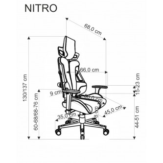 NITRO fotel gabinetowy eco skóra / tkanina, czarny / czerwony (1p1szt)