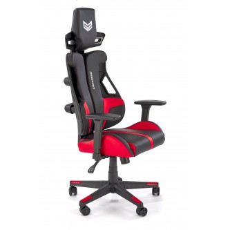 NITRO fotel gabinetowy eco skóra / tkanina, czarny / czerwony (1p1szt)