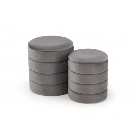 PACHO zestaw 2 puf, popielaty (1p1set)