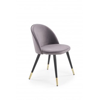 K315 krzesło nogi - czarny / złoty, tapicerka - c. popiel (1p4szt)