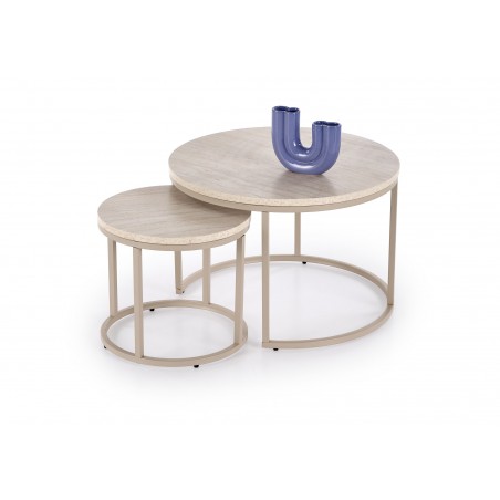 PAOLA zestaw 2 ław trawertyn / kaszmir (1p1szt)