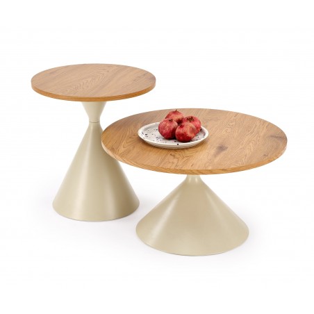 PILAR zestaw 2 ław dąb naturalny / kaszmir (2p1set)